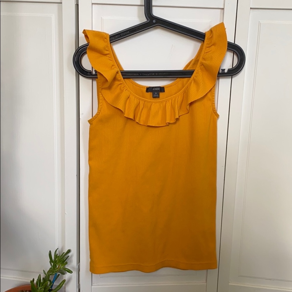 Like New! JCrew Ruffle Yellow Top - Picture 5 of 5